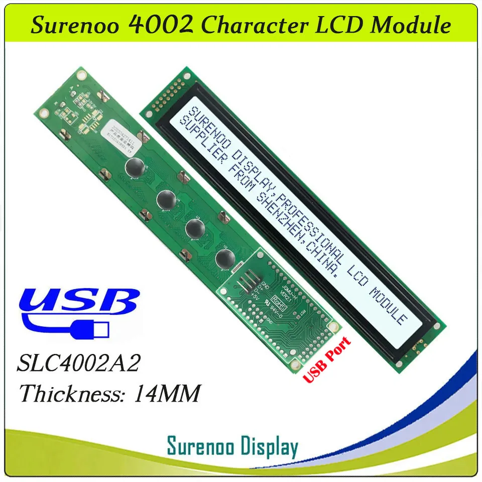 Serielles IIC / I2C / TWI 4002 402 40 * 2 Zeichen-LCD-Modul-Display Gelb Grün Blau mit Hintergrundbeleuchtung für Arduino
