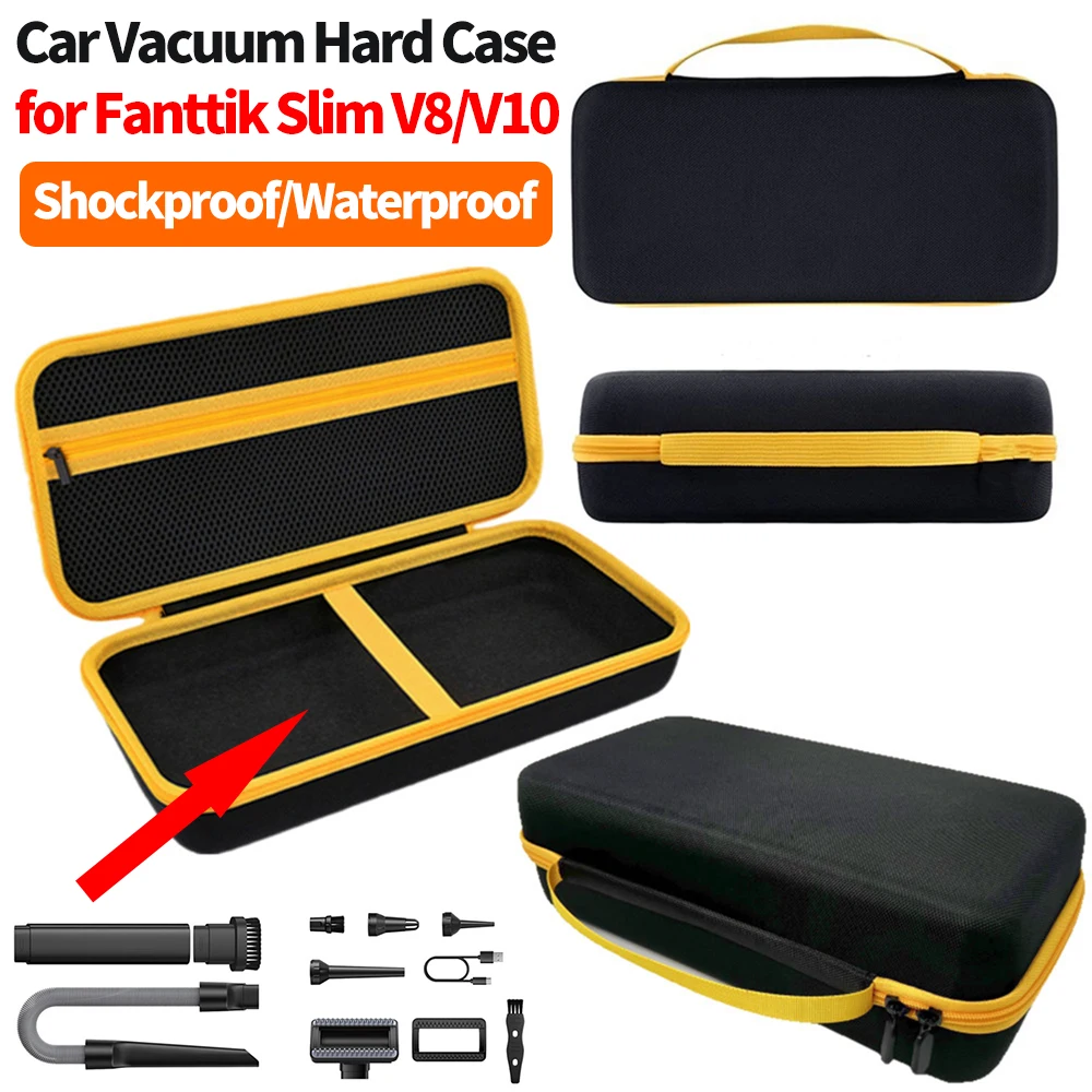 

For Fanttik Slim V8/V10 Car Vacuum Hard Case Waterproof Cordless Car Vacuum Organizer Shockproof Handheld Car Vacuum Storage Bag