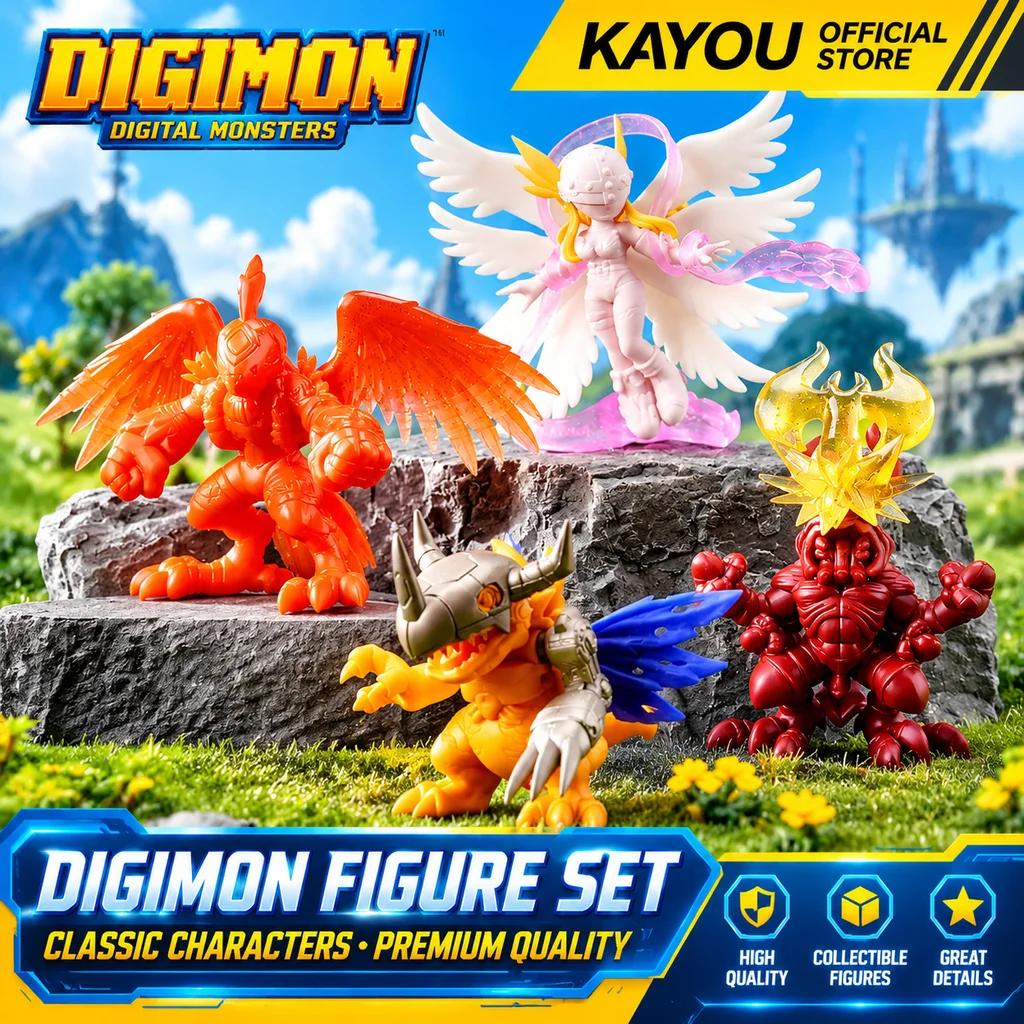 Kayou Digimon Dimensional Evolution Mini Eraser Figure Blind Box Mystery Box With Card Rubber 3D Collectible Gift