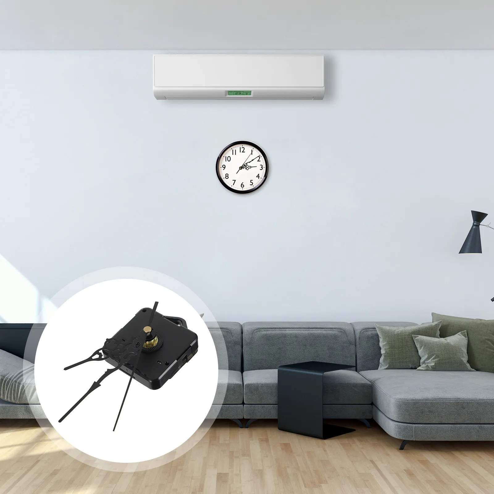 Quartz Wall Clock Movement High Precision Silent Sweep Second Hand Replacement for Old Clocks Full Length Measured from Housing
