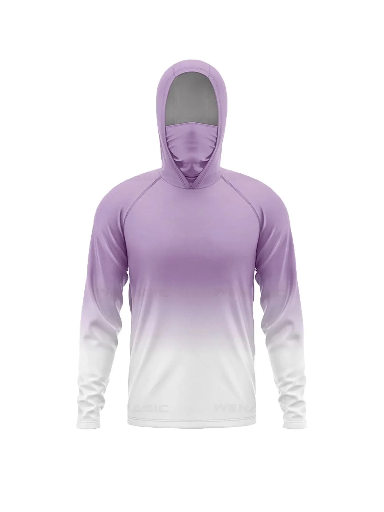 Herren-Anglerhemd mit Kapuze, UPF-Sonnenschutz, langärmelig, mit Gesichtsmaske, Tarnmuster, schnelltrocknend, für Outdoor-Aktivitäten, Wandern, Jagd, Rashguard, Jersey-Oberteil – Detail 5