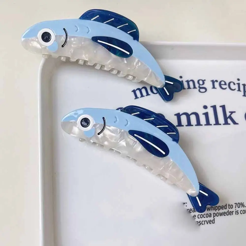 Marine Organism Ocean Sardine Hair Clip Hairpin Geometry Large Hair Claw Shark Clip Korean Style Headwear Acetate Grab Clip
