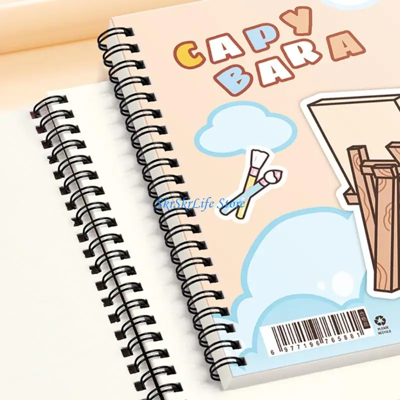 E65E دفتر رسم مزدوج لفائف 100GSM دفتر رسم ورقي سميك مجلة رسم محمولة لرسم الطالب الفنان #2