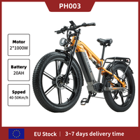 PH003 Dual Motor E-Bike 2000W Peak 48V20Ah Long Range 26x4.0 Armor Tires Hydraulic Brakes & Alloy Fork Off-Road Dominator