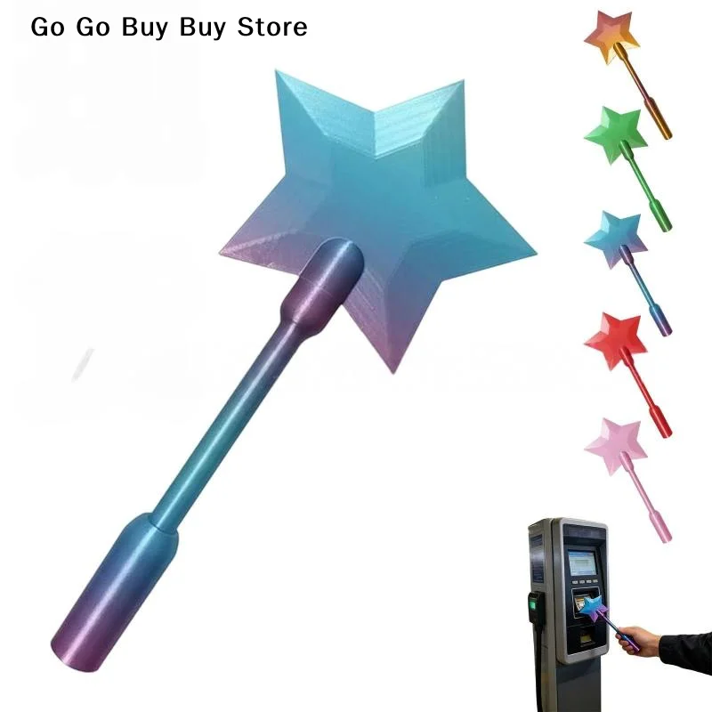 Creative 3D Printed Wand Tap To Pay Lightweight Portable Star Magic Wand Holder Cute Credit Card Holder Christmas Gift for Kids