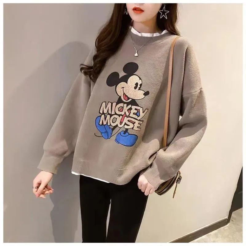 Fashion Sweatshirt Women Harajuku Mickey  Pattern Cartoon Print Casual Loose Tops Female Harajuku Hoodies Woman\'s clothing