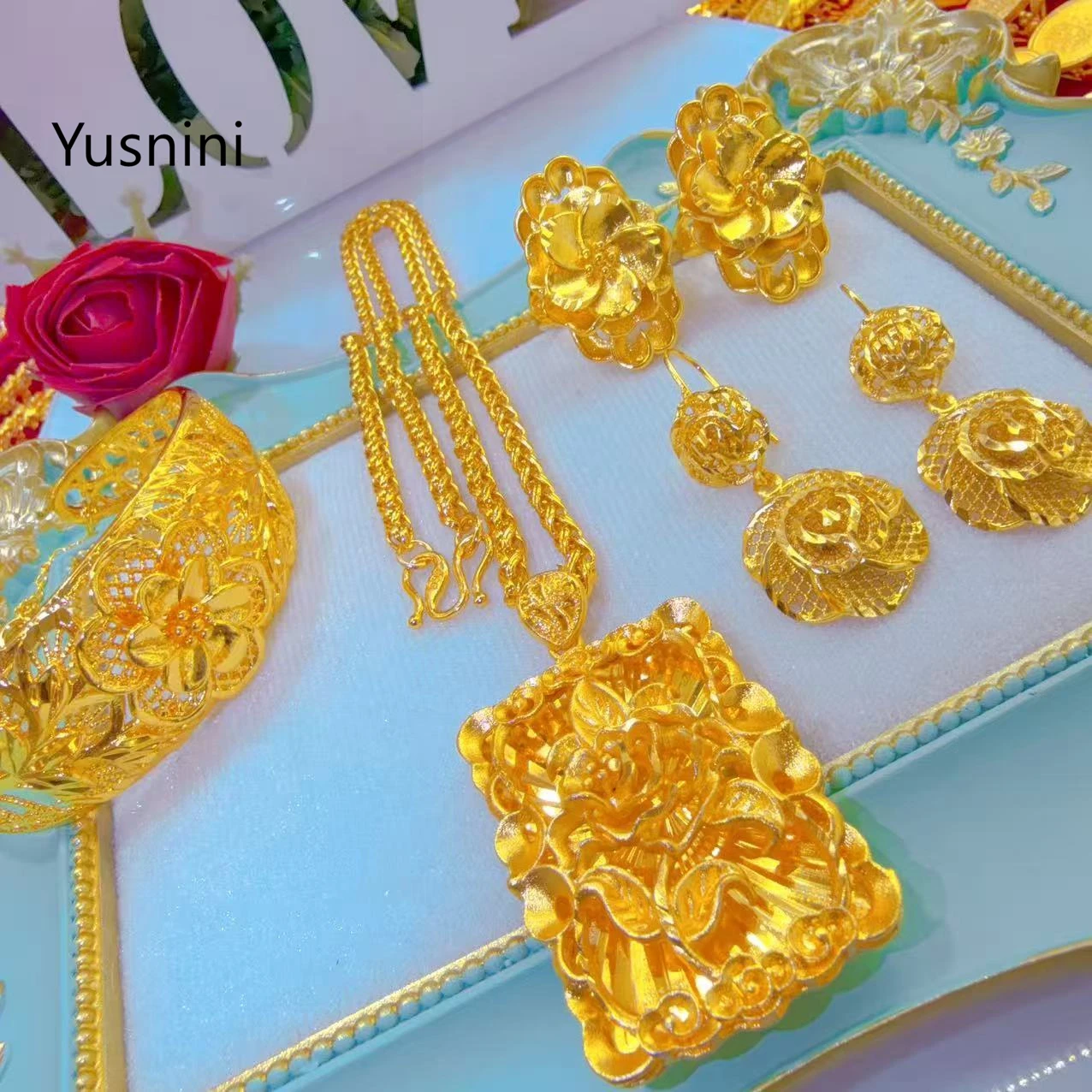 Новый элитный набор украшений – обзор и цена Women'S Fashion Rings Gold