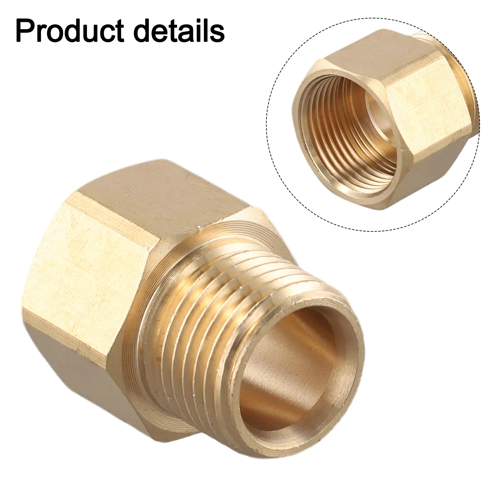 M22 14mm Female to G1/2 Male Brass Adapter for Pressure Washer Systems Supporting Standardized Fluid Handling Connections