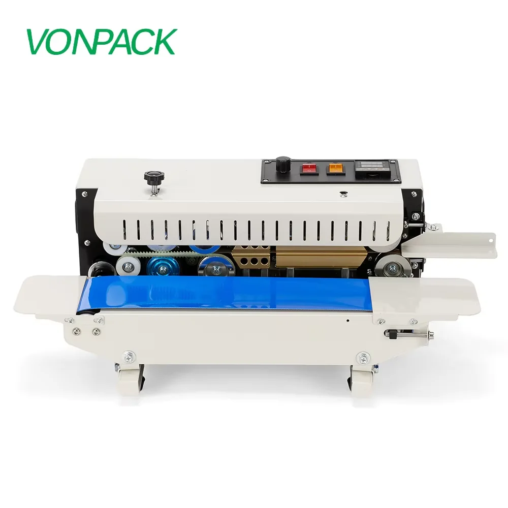 

VONPACK L1 Small Size Heat Sealing Machine Continuous Band Sealer Automatic Plastic Bag Film Food Sealer Machine for Factory