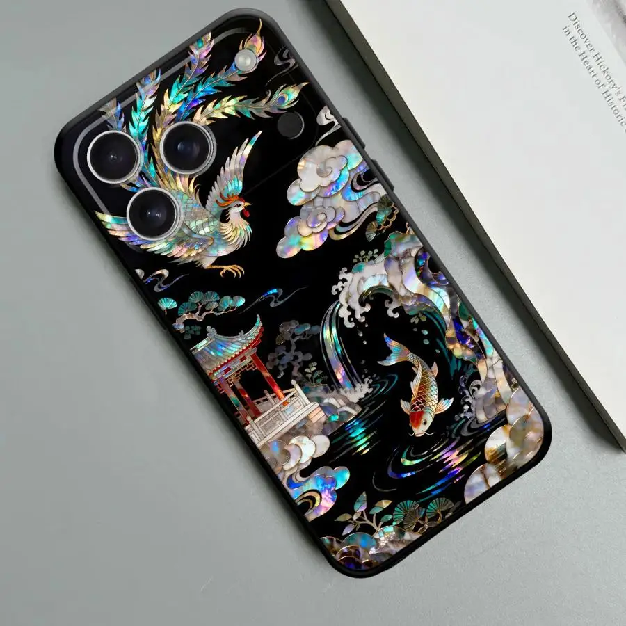 Tiger Green Dragon Printed Funda Phone Cover Phone Case for Apple iPhone 17 Pro Max 11 XR XS MAX 12 15 Pro 7 8 16 13 14 17e Air view 2