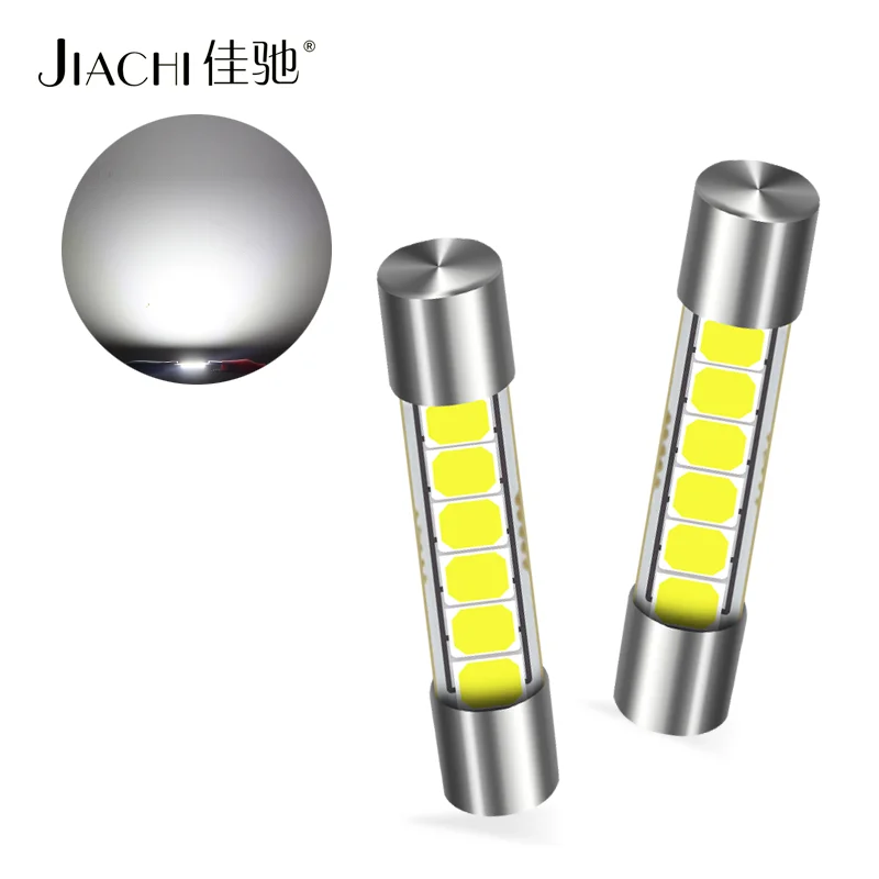 

Jiachi 2PCS C10W C5W Vanity Mirror Light License Plate Lamp Super Bright Pure White Interior Reading Dome Burner 2835 Chip DC12V
