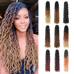 18'' Goddess Faux locs Crochet Synthetic Hair Gypsy Locs Wavy Crochet Braids Hair Extensions African Roots Braid