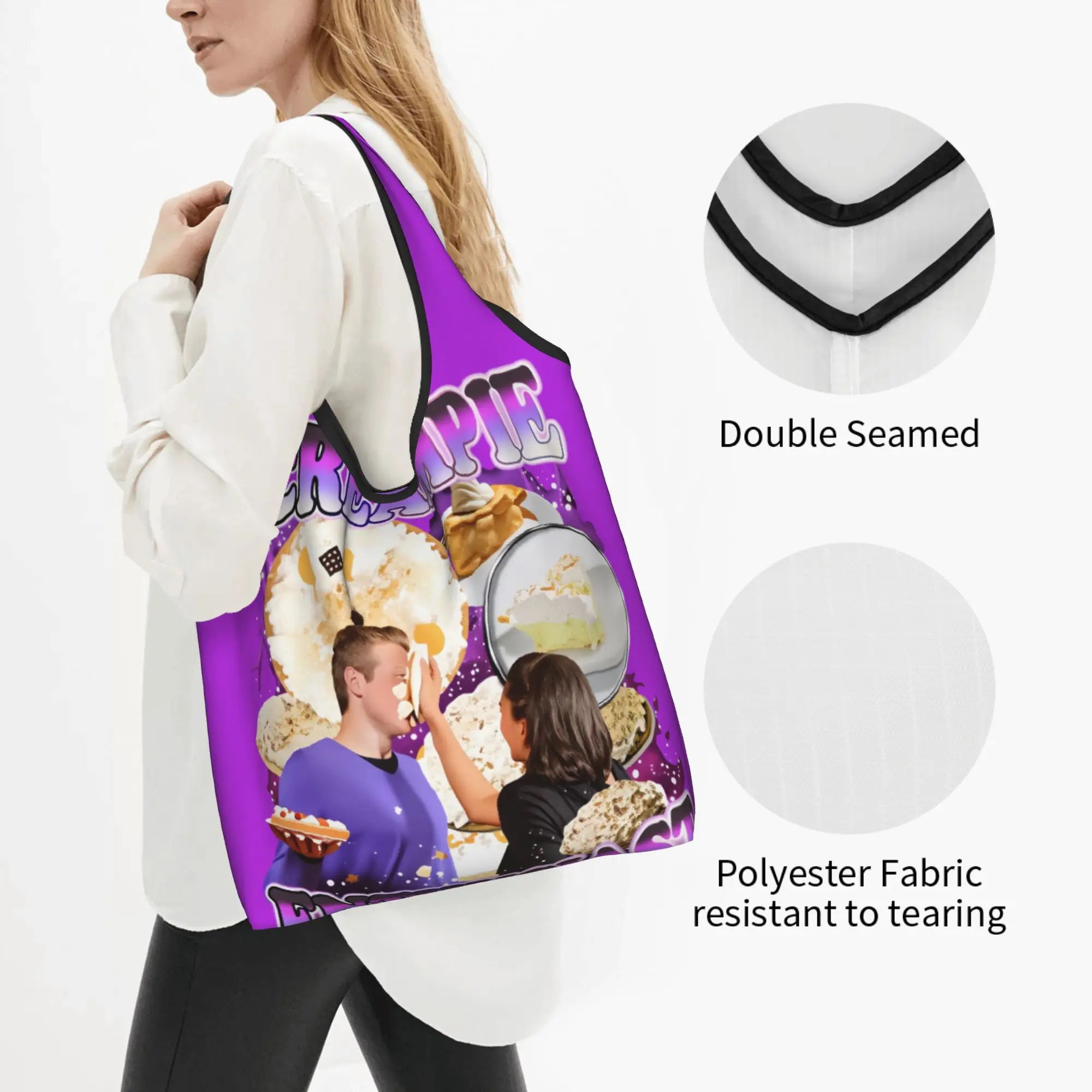 Recycling Creampie Enthusist Meme  Shopping Bag Women Tote Bag Portable Funny Offensive  Grocery Shopper Bags