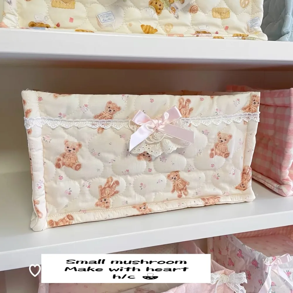 

Корзина для хранения Ins Square, хлопковая корзина для сортировки цветов, настольный органайзер с кружевными полосками, товары для дома