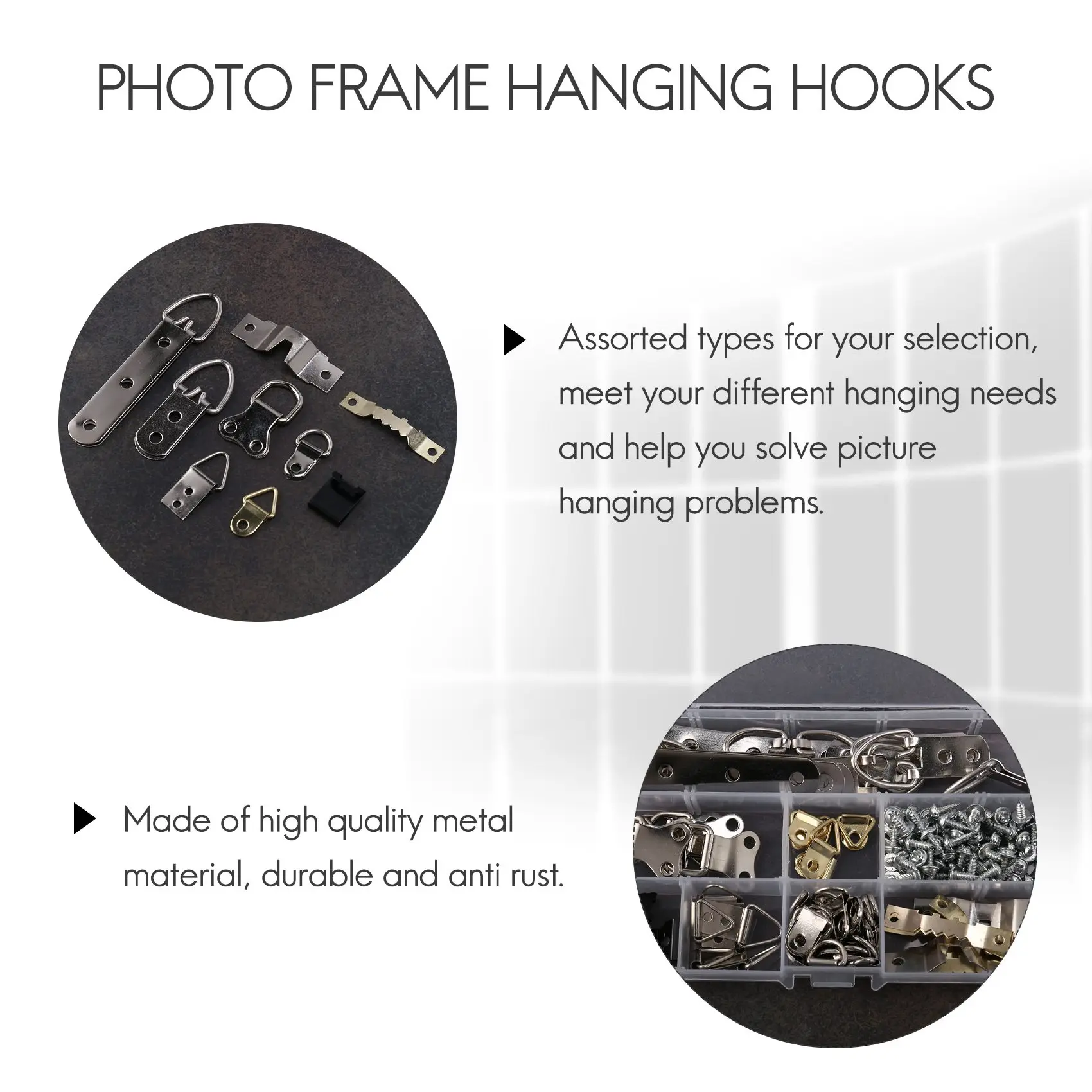 [HOT!】 140 Pcs Photo Frame Hanging Hooks Kit, 9 Models Picture Hanger Hooks With Screws For Office Family Photo Picture Painting