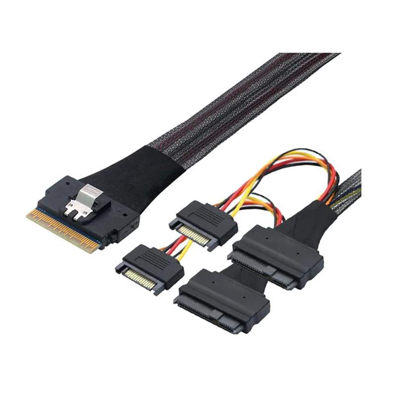

AT82-SFF8654(8I) до 2Xsff-8639 NVME U. 2-х кабелей — тонкий кабель для передачи данных NVME SFF8654 в SAS SATA