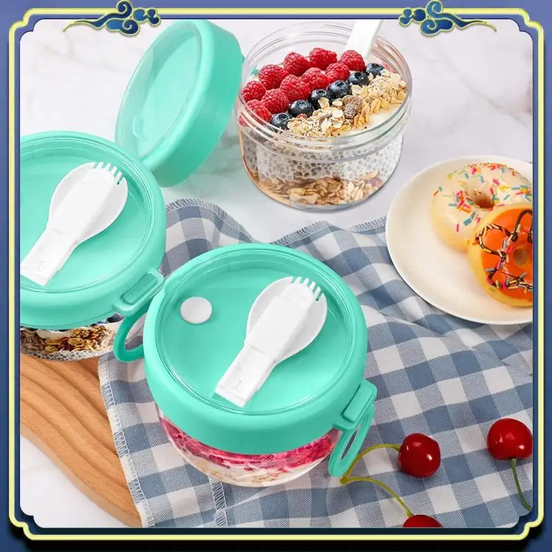 

A56P-4 Pcs Overnight Oats Container With Lids And Spoons Airtight Yogurt Container Oat Containers For Milk, Fruit