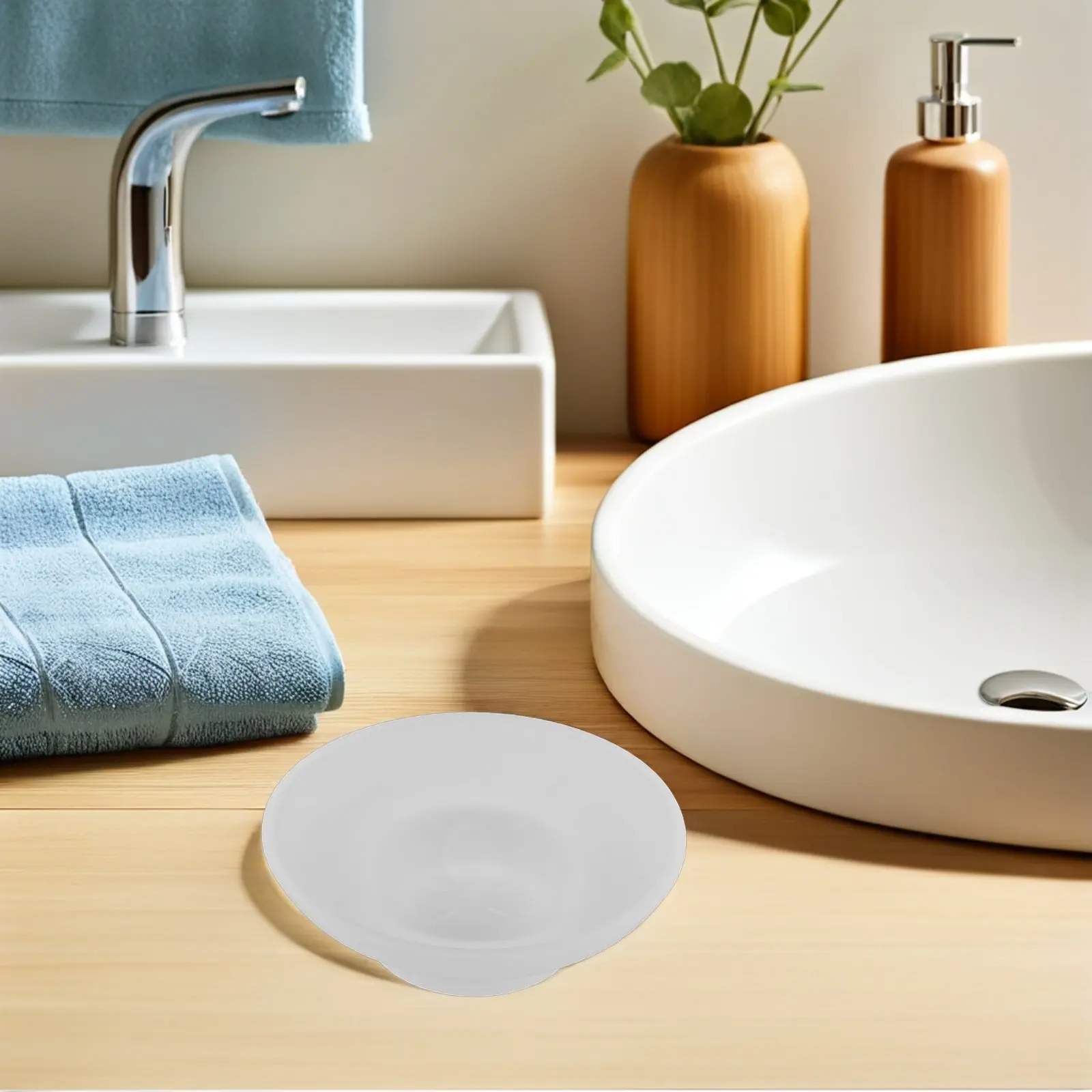 

Decorative Glass Soap Dish Clear Round Tray for Bar Soap Bathroom Vanity Holder Ideal for Hotel and Home Use Easy to Clean