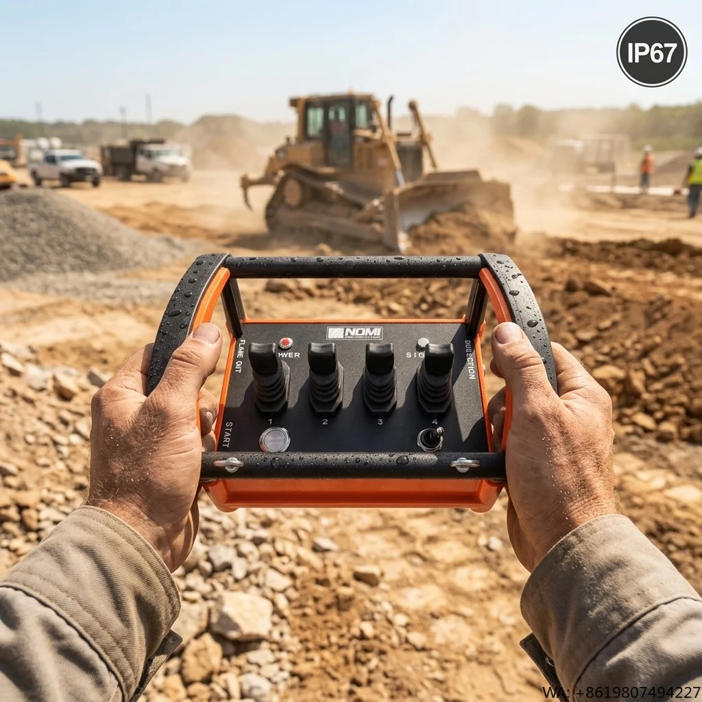NOMI NMBZ 001 IP68 Waterproof 4 Lever Hydraulic Proportional Remote Control for Bulldozer 12V 24V High Sensitivity PA66