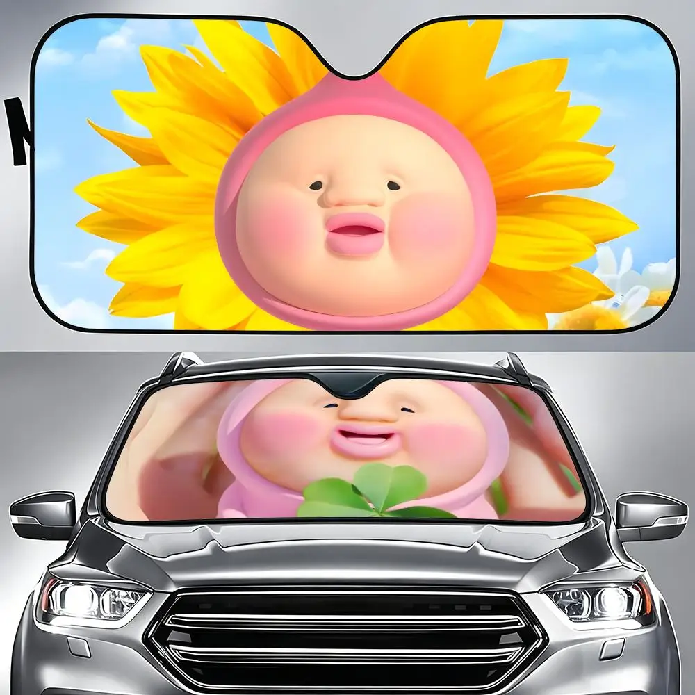 

Pattern Kobito Sun Visor Aluminum Foil Windshield Sunshade, UV Protection Heat Insulation Reusable