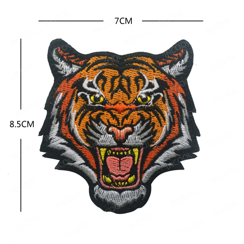 Animals Tiger Bear Shark Panda Embroidered Patches IR Reflective Armband Decoration Patch For Clothing Backpack