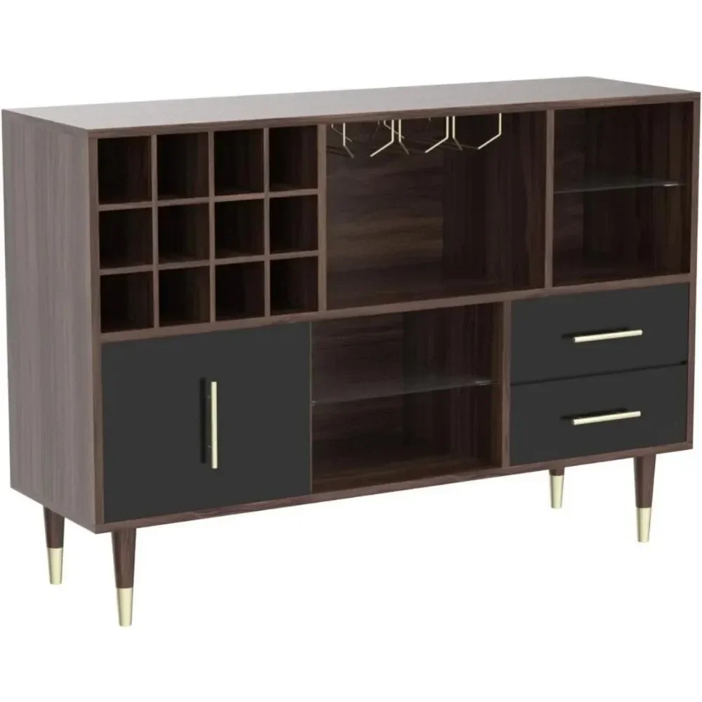 XMSJ Living Room Cabinet, Furniture, Sideboard, Wood Cabinet, 12 Wine Bottle Rack, Stemware Holder and Drawers