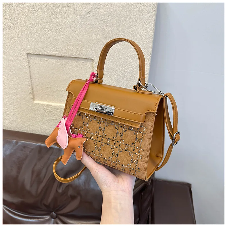 

Women's Tote Bag - Unique Small Suede Handle, Lightweight & Spacious, Elegant Contrast Stitching, Perfect for Office & Daily Us