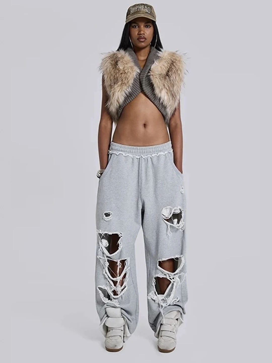 ort Svel Patchwork namaakbontkraag Jaet Street Sle Warmte Matige V-Ne Geen knop Pure kleur Chinese productie