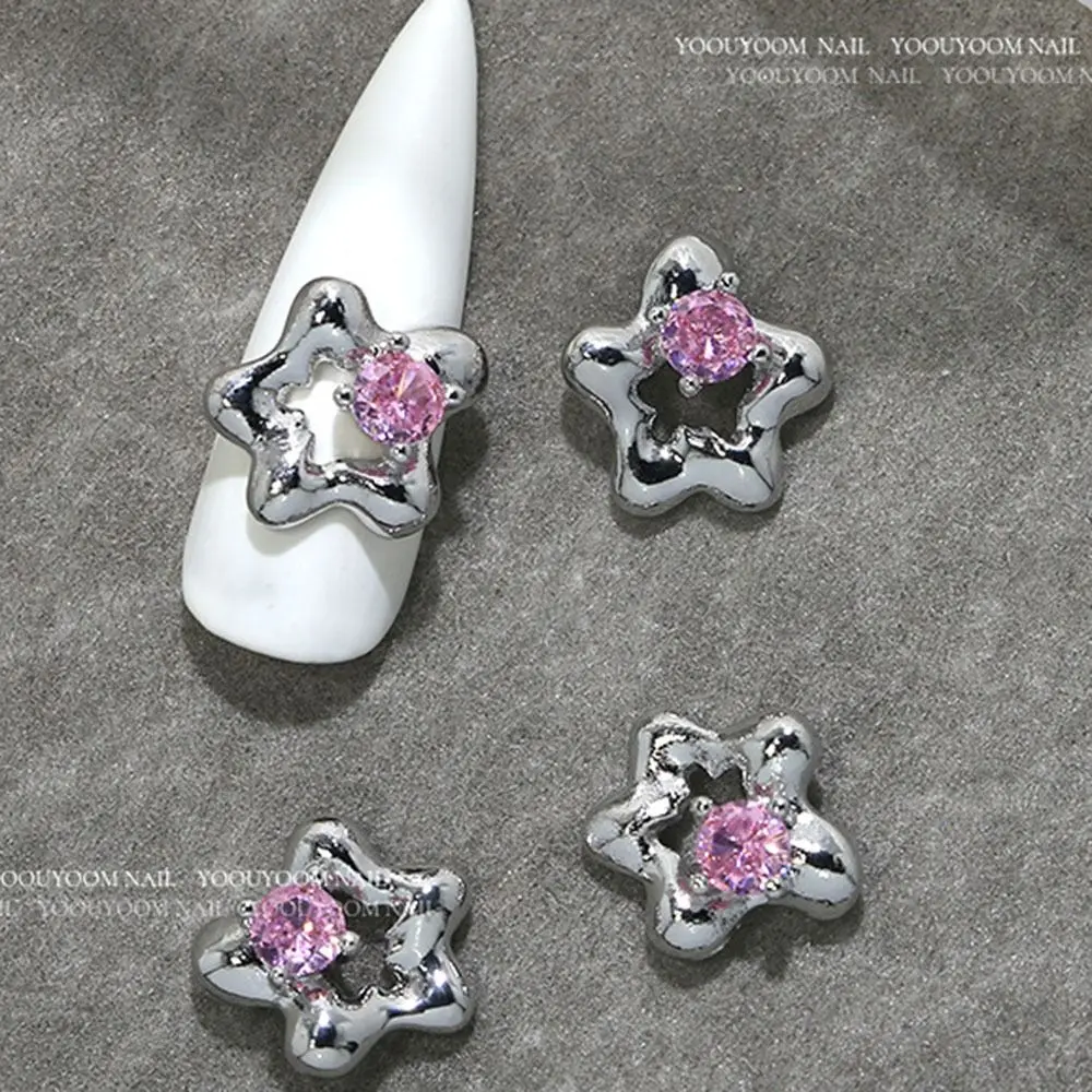 Fai da te argento 3D Manicure gioielli ciondoli per unghie Bowknot cristallo strass per unghie lega di metallo decorazione per unghie donne