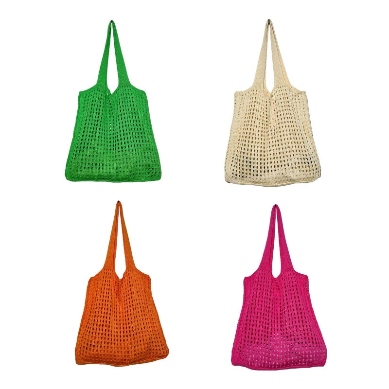 Knitted Tote Bag Handbags Casual Shopping Bags For Women Shoulder Bag E74B