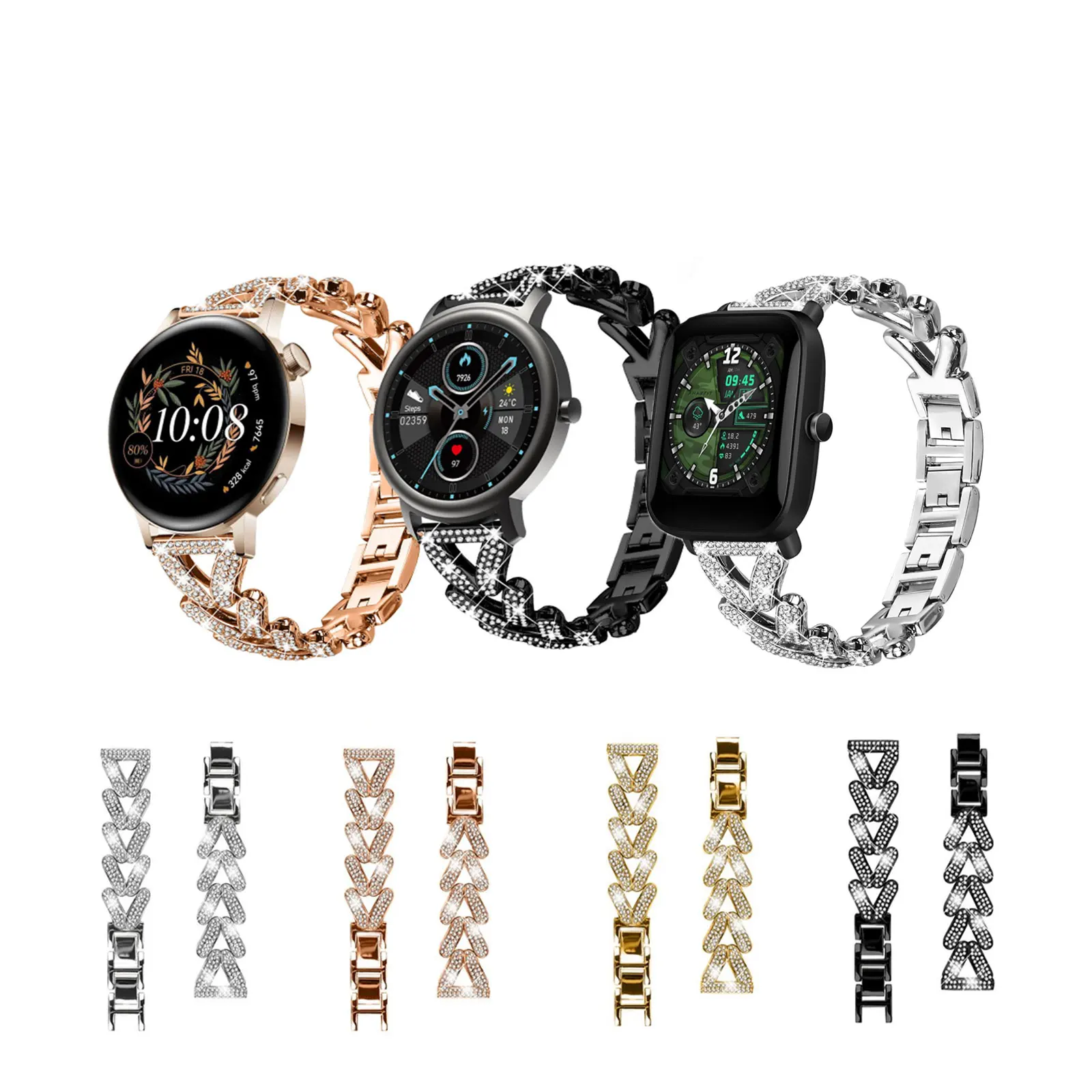 

xDfind Small Twist Diamond Metal Watch Band For Garmin Vivomove Sport / Vivoactive5 / 3 20mm