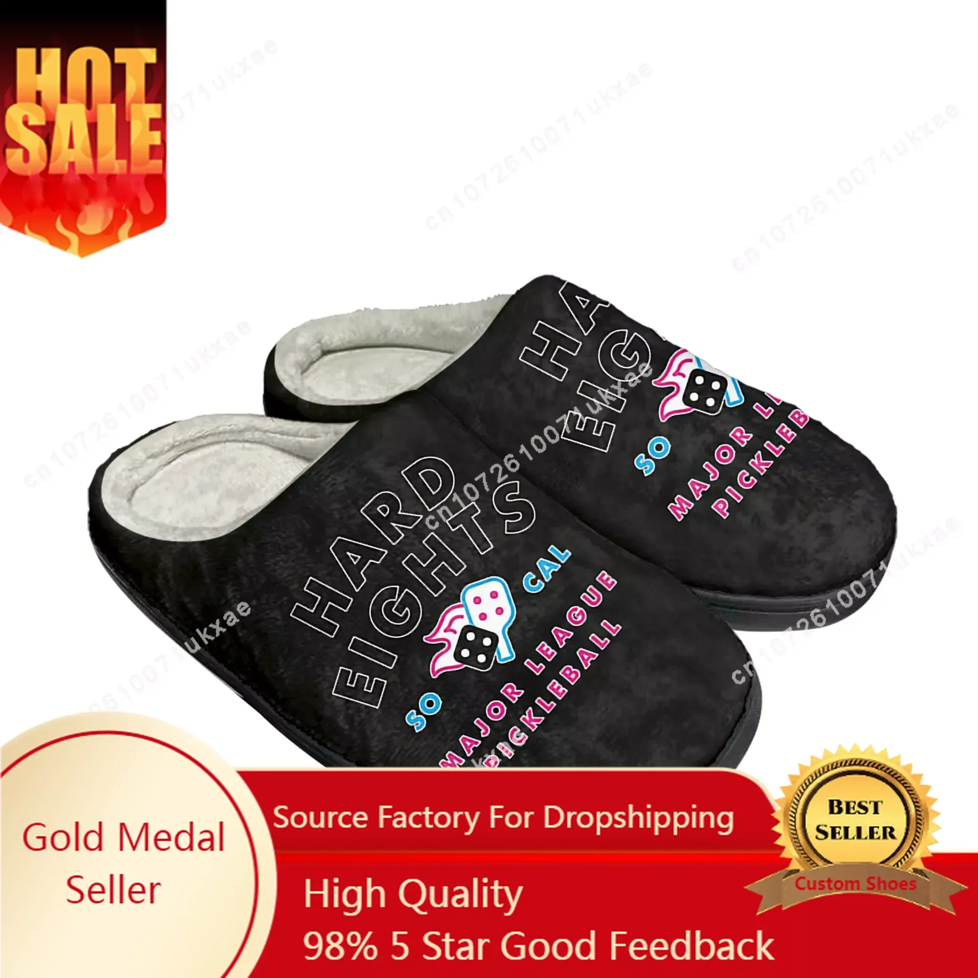 Socal Hard Achten Pickleball Huis Katoenen Slippers Heren Dames Pluche Slaapkamer Casual Houd Warme Schoenen Thermisch Indoor Slipper Diy