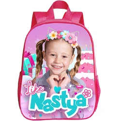 12 Inch Cute Bookbag Like Nastya Print Kindergarten Backpack For Preschool Girls Waterproof School Bags Kawaii Kids Schoolbag