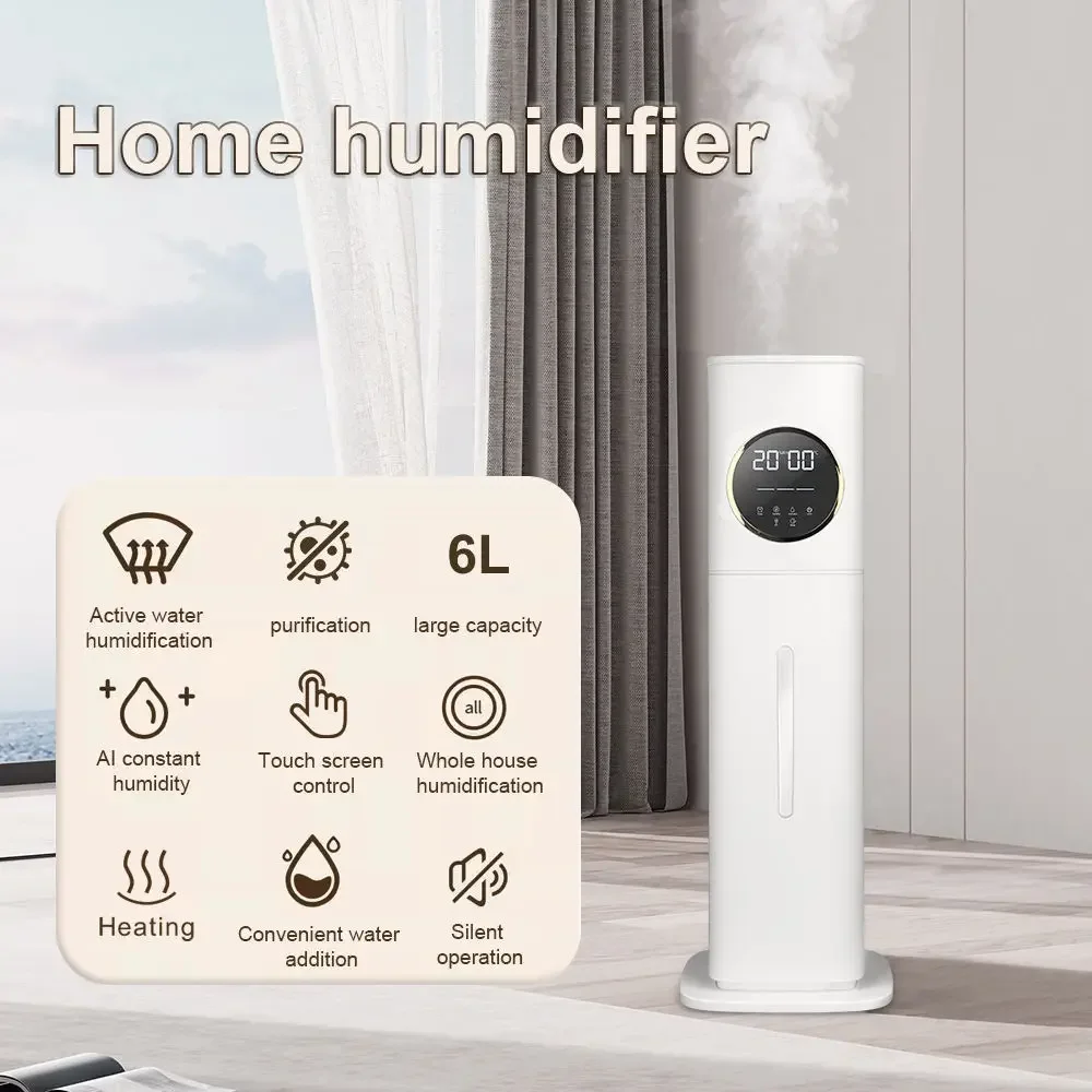 

Electric Air Humidifier 8L for Bedroom Air Purifier Mist Maker Intelligent Remote Control Touch Screen Aromatherapy Fog UV