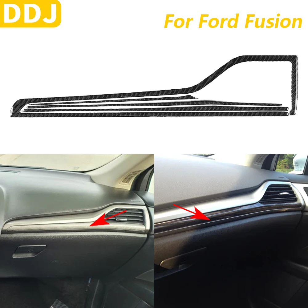 

For Ford Fusion 2013-2021 Carbon Fiber Co-pilot Instrument Air Outlet Vent Panel Set Trim Cover Car Accessories Interior Sticker