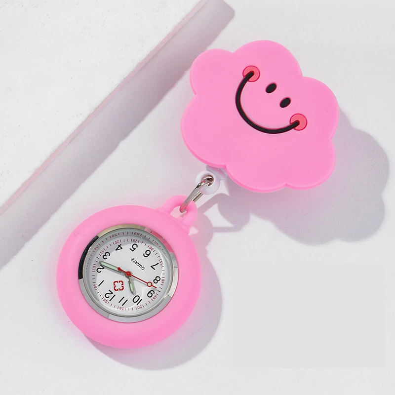 

Мультяшные выдвижные часы-брелок, милые карманные часы с зажимом, прекрасные часы, подарок для больниц, медицинских профессионалов, пожилых людей и детей