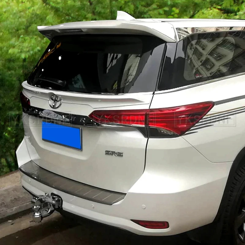 

ABS Material Unpainted Color Exterior Rear Trunk Boot Wing Lip Middle Spoiler Wing For Toyota Fortuner 2016 2017 2018 2019