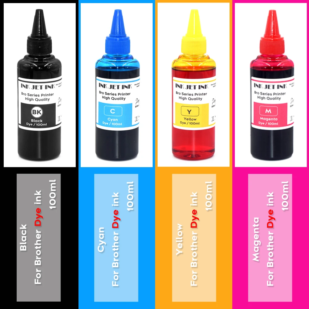 BOMA.LTD Water Based Dye ink Refill For Brother LC434 LC434xl 434 DCP-J1200W Printer Refill ink Cartridge