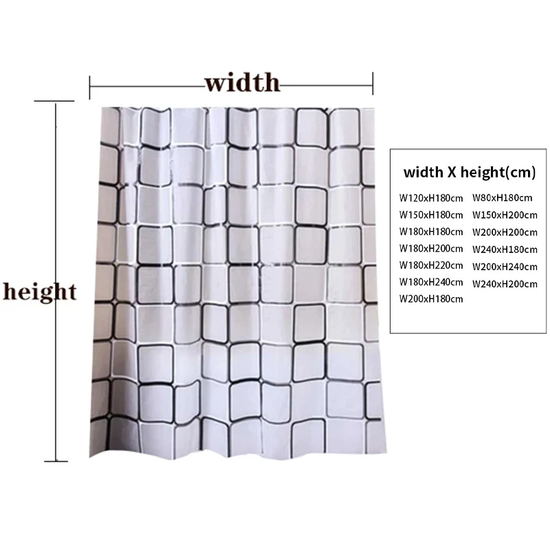 Waterproof Shower Curtain Mildew Proof Durable Bathroom Screens With Hook Modern Printed Bathtub Curtains Bathroom Accessories