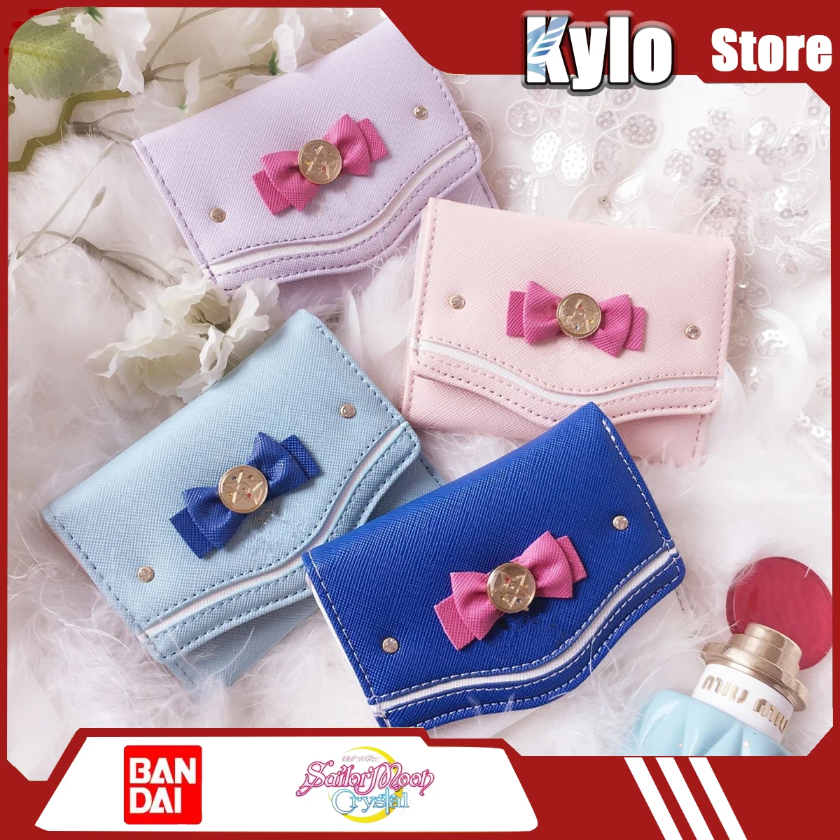 

Sailor Moon Bow Wallet, Candy-Colored Short, Fashionable, Color-Blocking, Cute And Versatile Bag, Pu Leather Card Coin Wallet