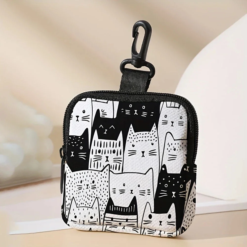 

1pc，Cat pattern large capacity coin wallet, digital printed coin wallet, bag, and ideal choice for gifts Pet memorial Pet urn