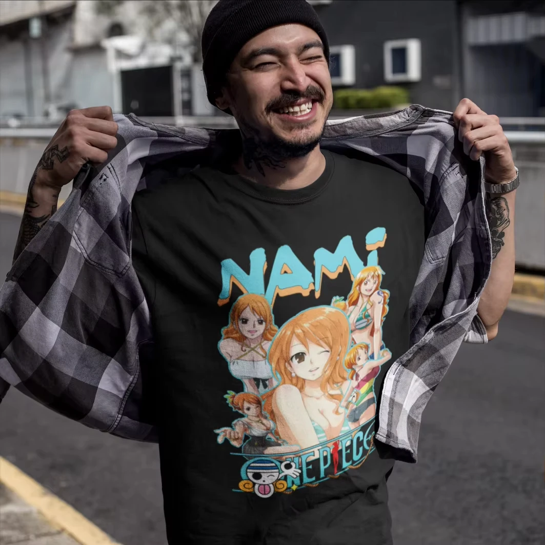 One Piece Anime Nami Printed T-shirt Men's and Women's T-shirt Men's Top Sports T-shirt Men's T-shirt Summer Tee 2026 New