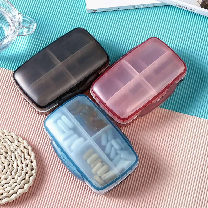 

8-Compartment Portable Medicine Organizer - Leak-Proof ABS Double Layer Pill Case with Daily Dose Tracker (Travel Size)