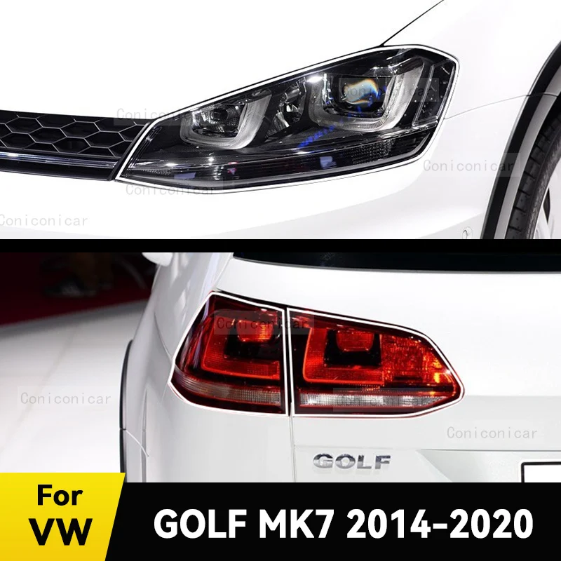 

For Volkswagen GOLF MK7 2014-2020 Car Headlight Protective Cover Film Front Light Transparent TPU Headlamp Accessories