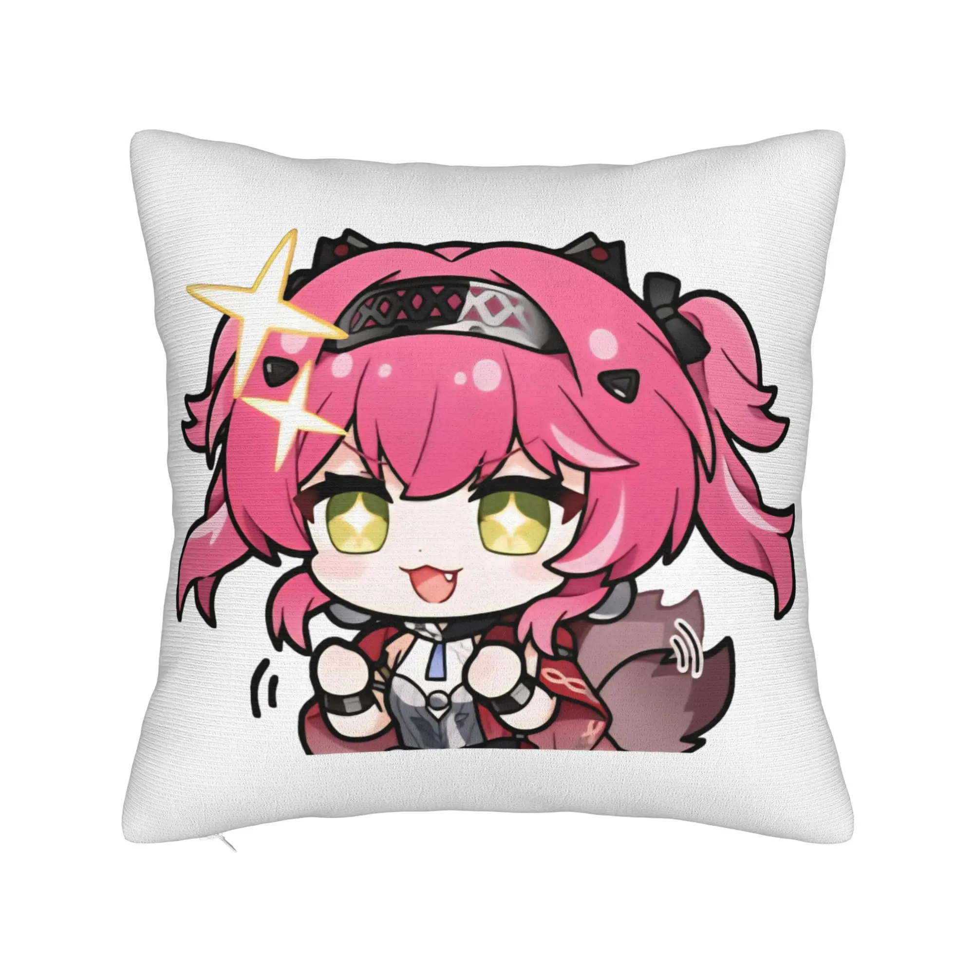 Wuthering Waves Cute Q Version Pillowcase Printing Polyester Cushion Cover Decorations Lupa Throw Pillow Case Cover Home Square