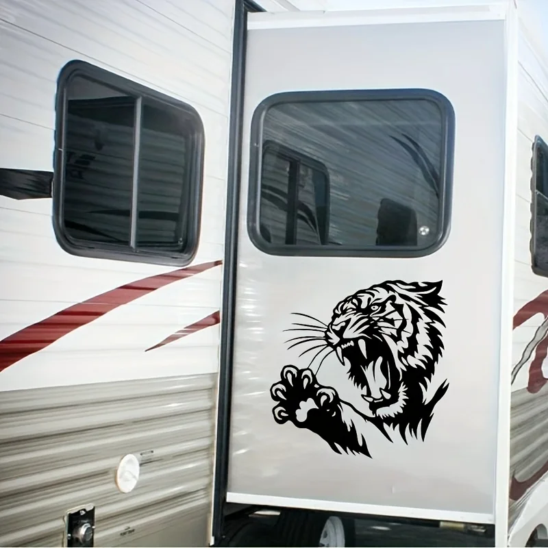 20x20cm Tiger Head Claw Car Hood Side Sticker Removable Waterproof Vinyl Decal for Camper Van RV Decor