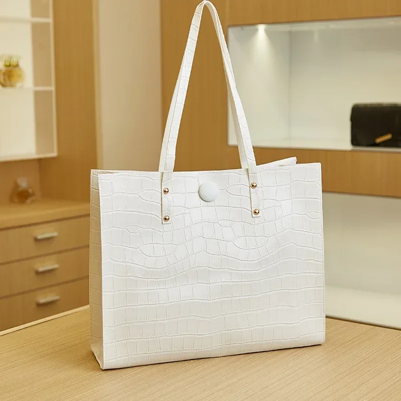 2024 New Crocodile Lines Tote Bag PU Leather Shoulder Bags For Women Fashion Handbag Luxury Branded Underarm Bag Shopping Wallet