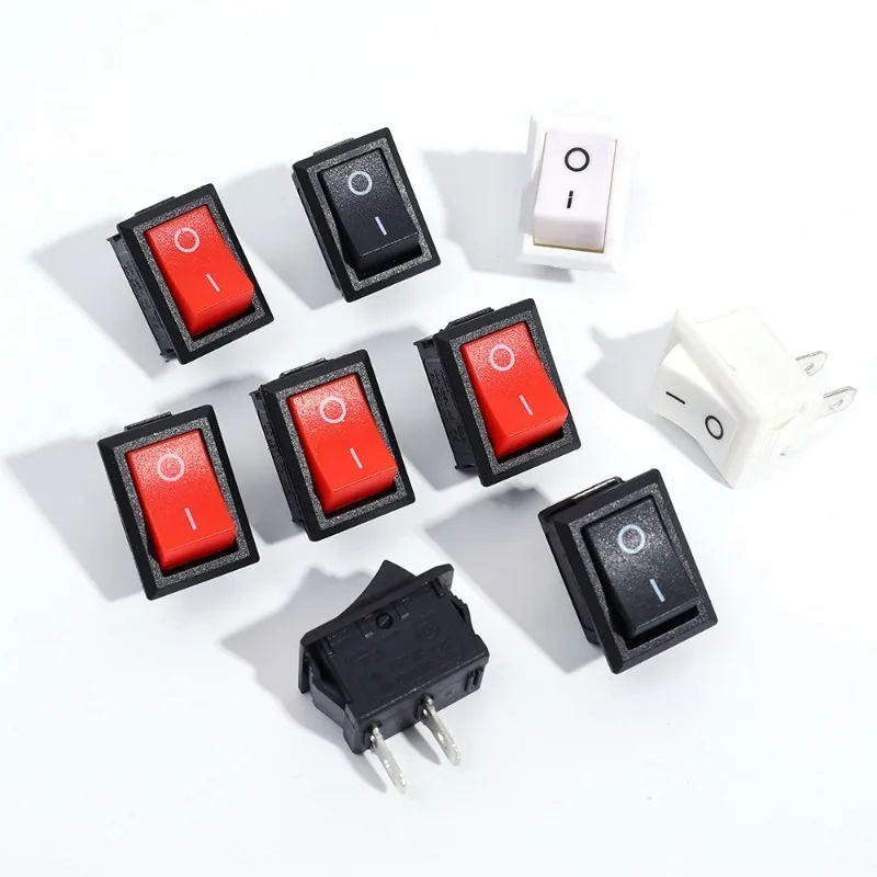 5/15Pcs Push Button Switch 21x15mm SPST 2Pin 6A 250V KCD11 Snap-in on/Off Rocker Boat Home Motorcycle Switch Black Red White