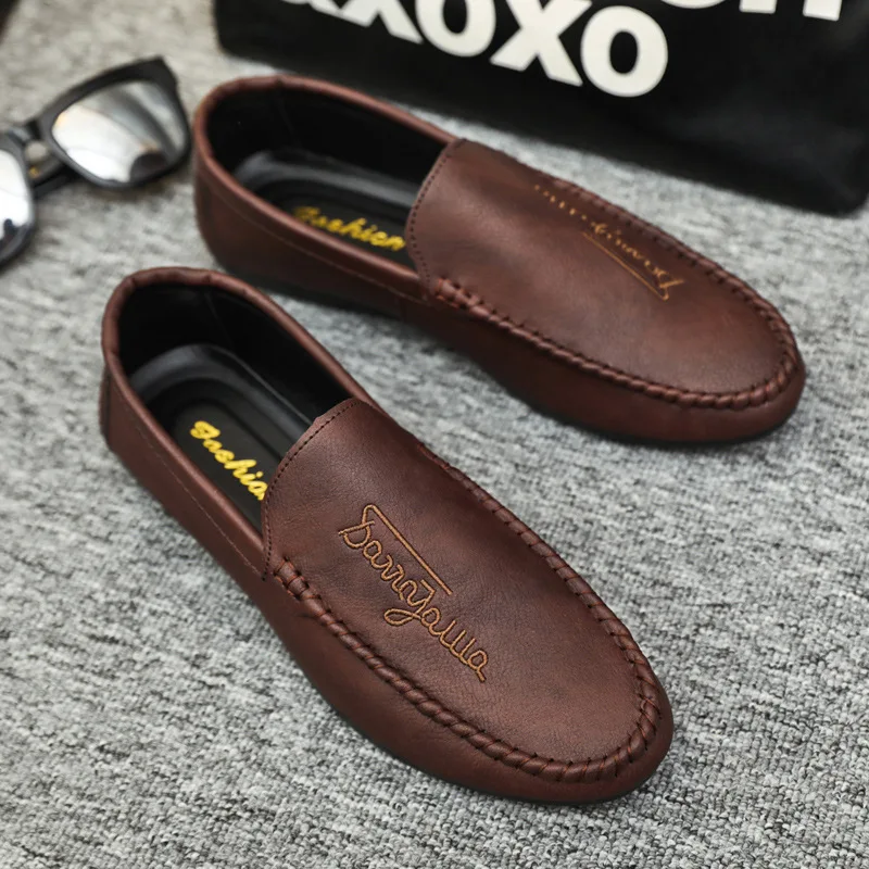 

Men Casual Shoes 2024New Men's Loafers Comfortable Flat Casual Shoes Men Breathable Moccasins Slip-On Soft Leather Driving Shoes