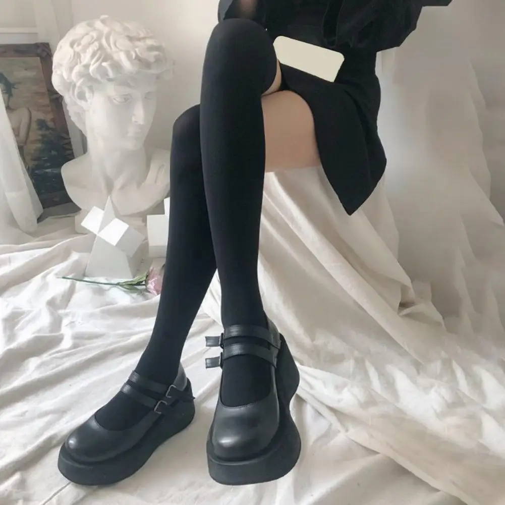 1, милые гольфы выше колена, сексуальные нейлоновые носки до середины икры для женщин и девочек, чулки до бедра, леггинсы JK Lolita, колготки для косплея